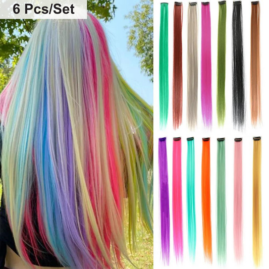 Synthetic Clip In Hair Extensions 6 Pcs/Set