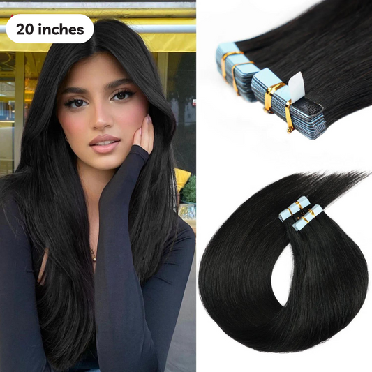 20 inches Tape In Natural Look Hair Extensions 20Pcs For Thin Hair