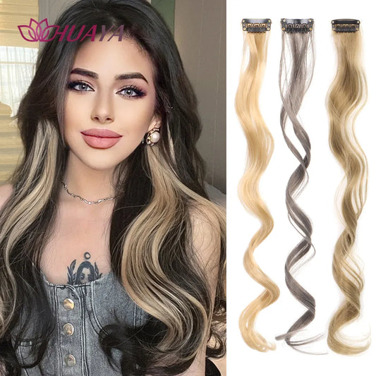Synthetic Long Curly Heat Resistant Clip In Hair Extension